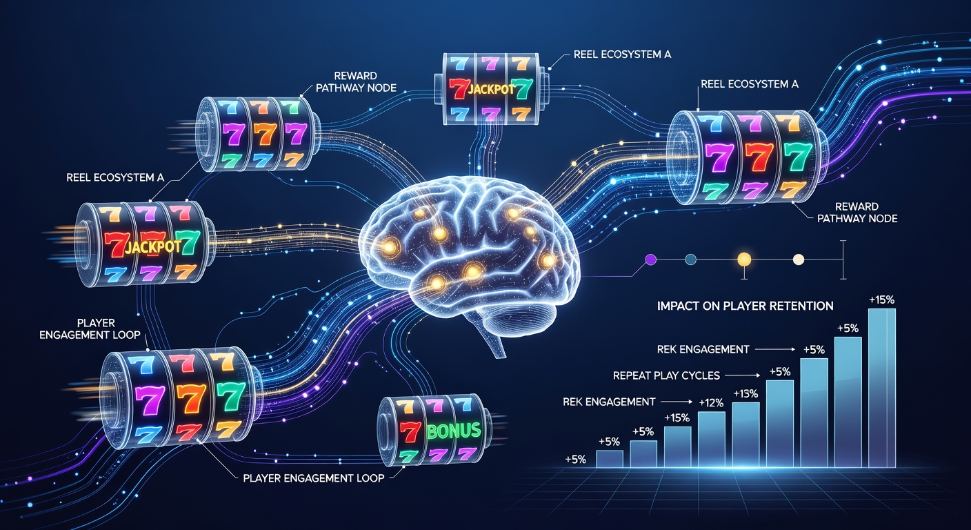 Analytics dashboard visualizing player retention curves linked to cross-game reward activations in digital slot environments