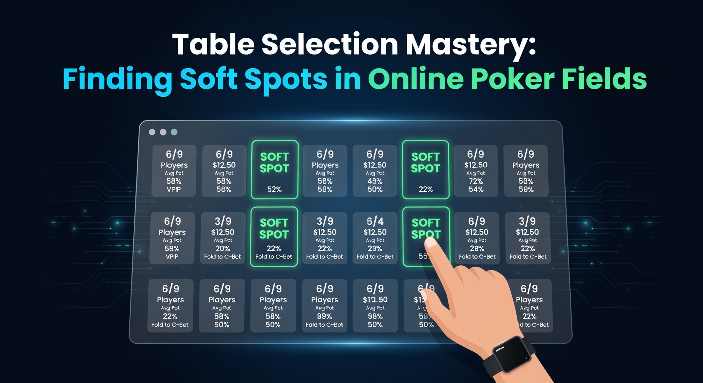 Online poker lobby displaying multiple cash game tables with player counts and stakes