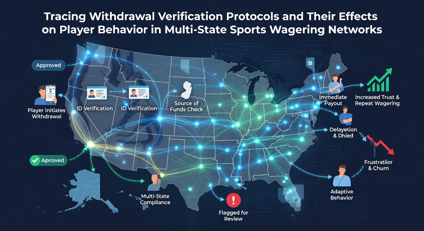Network diagram showing verification checkpoints across multiple state sports betting platforms